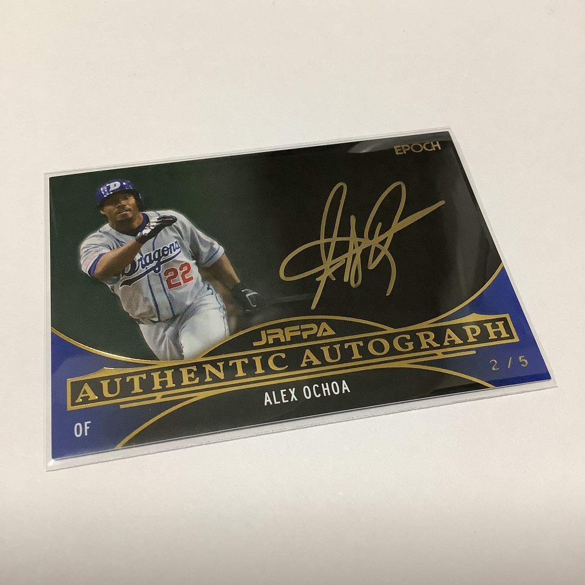  Allex *ochoa Chunichi Dragons 2022 EPOCH Epo kJRFPA Japan Professional Baseball foreign person OB player . black background direct paper . autograph autograph card 5 sheets limitation 