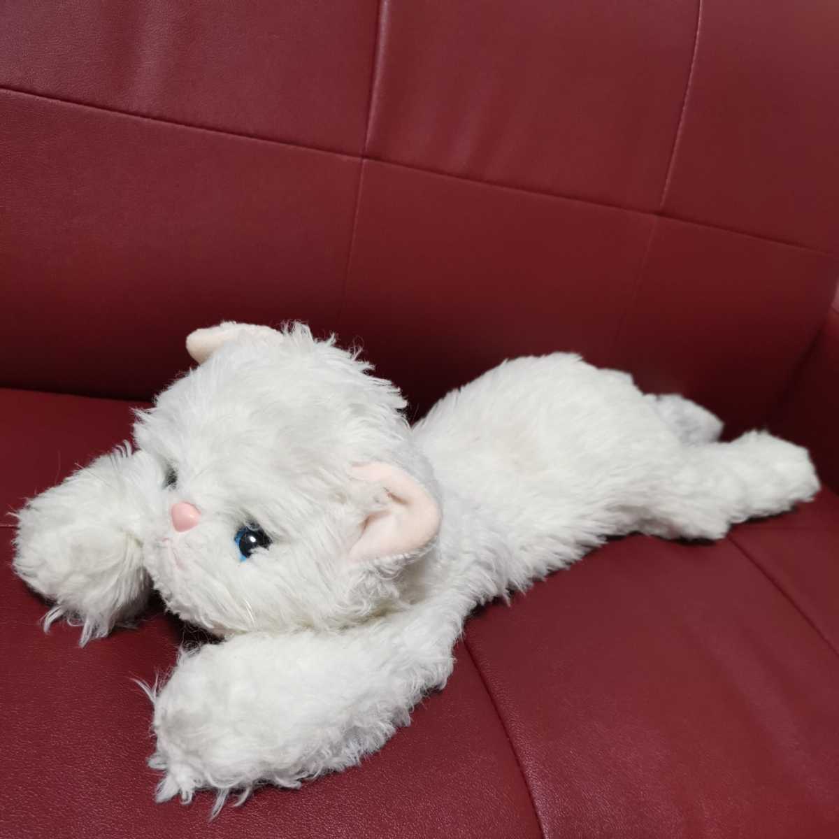 昭和　レトロ　ペルシャ猫　ペルシャネコ　ぬいぐるみ　約60cm　白猫　レア　ネコ