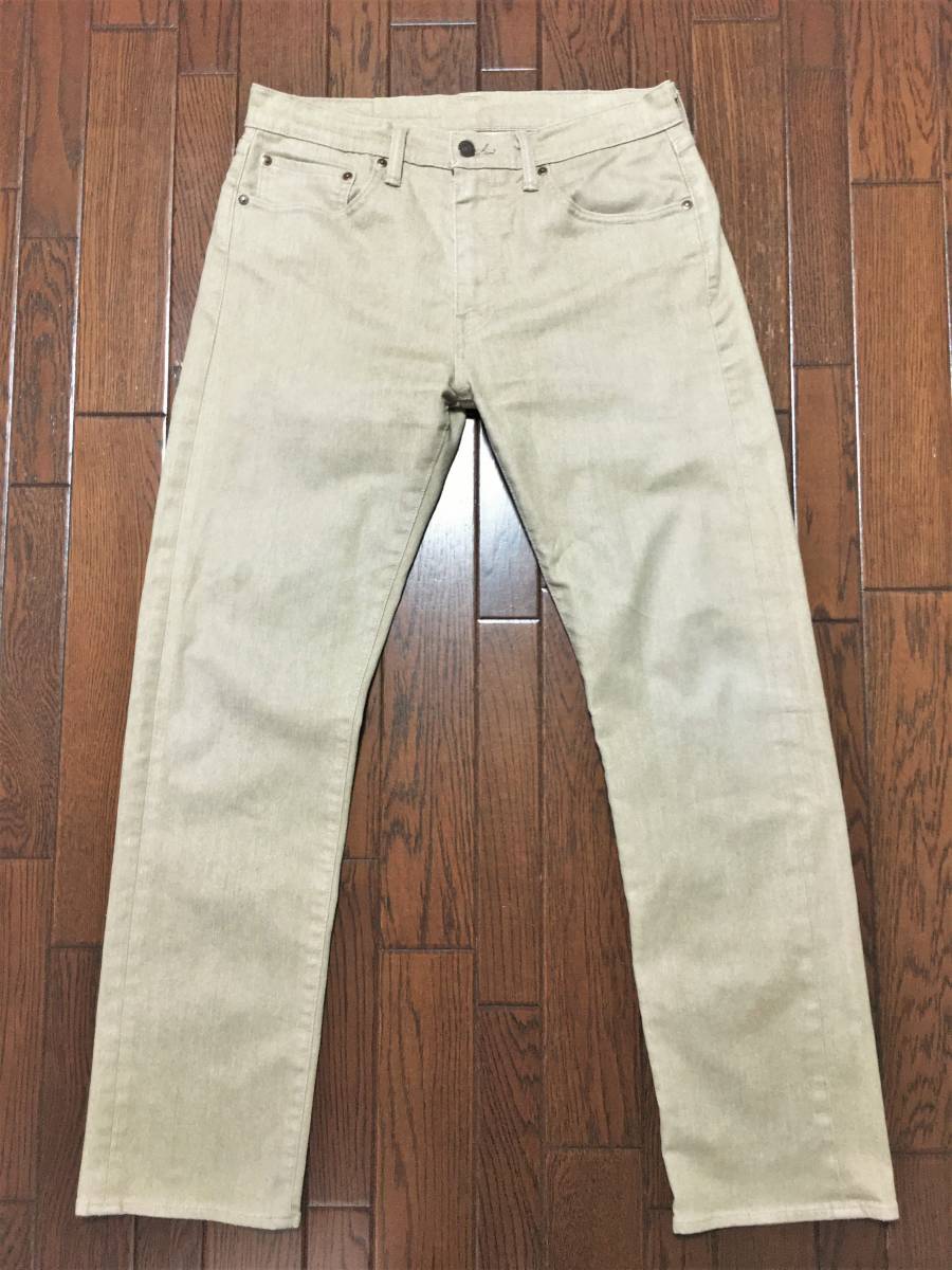 リーバイス Ｌｅｖｉ’ｓ ５０５ ｗ３３ ポリコットン 裏起毛 ストレッチ カラー ジーンズ ベージュ系 デニム パンツ ジッパーフライ_画像2