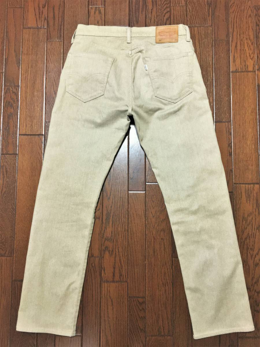 リーバイス Ｌｅｖｉ’ｓ ５０５ ｗ３３ ポリコットン 裏起毛 ストレッチ カラー ジーンズ ベージュ系 デニム パンツ ジッパーフライ_画像5