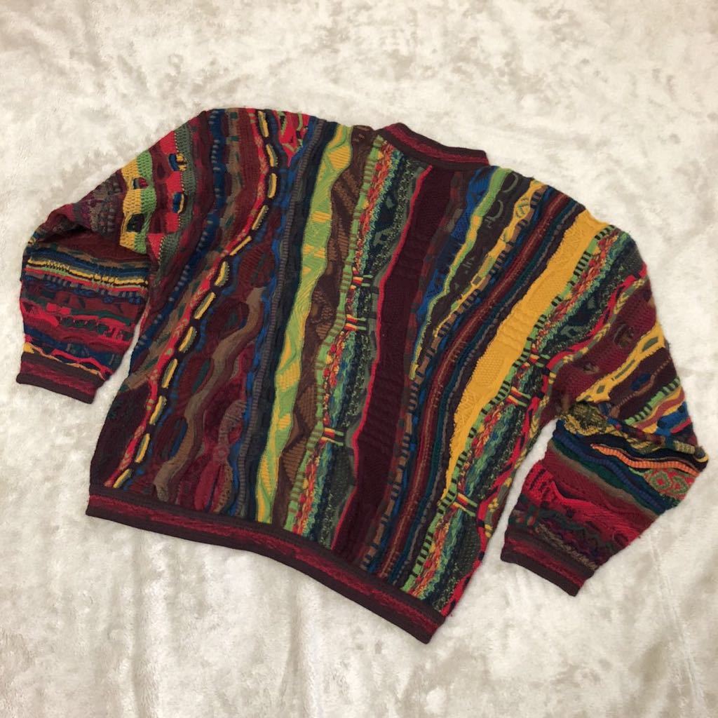 人気☆COOGI クージー ニット セーター 3Dニット 立体編み 総柄 ピュア