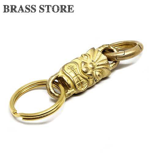  brass kalabina attaching TIKItiki charm key holder ( Gold ) double ring key holder belt loop .... men's key hook 