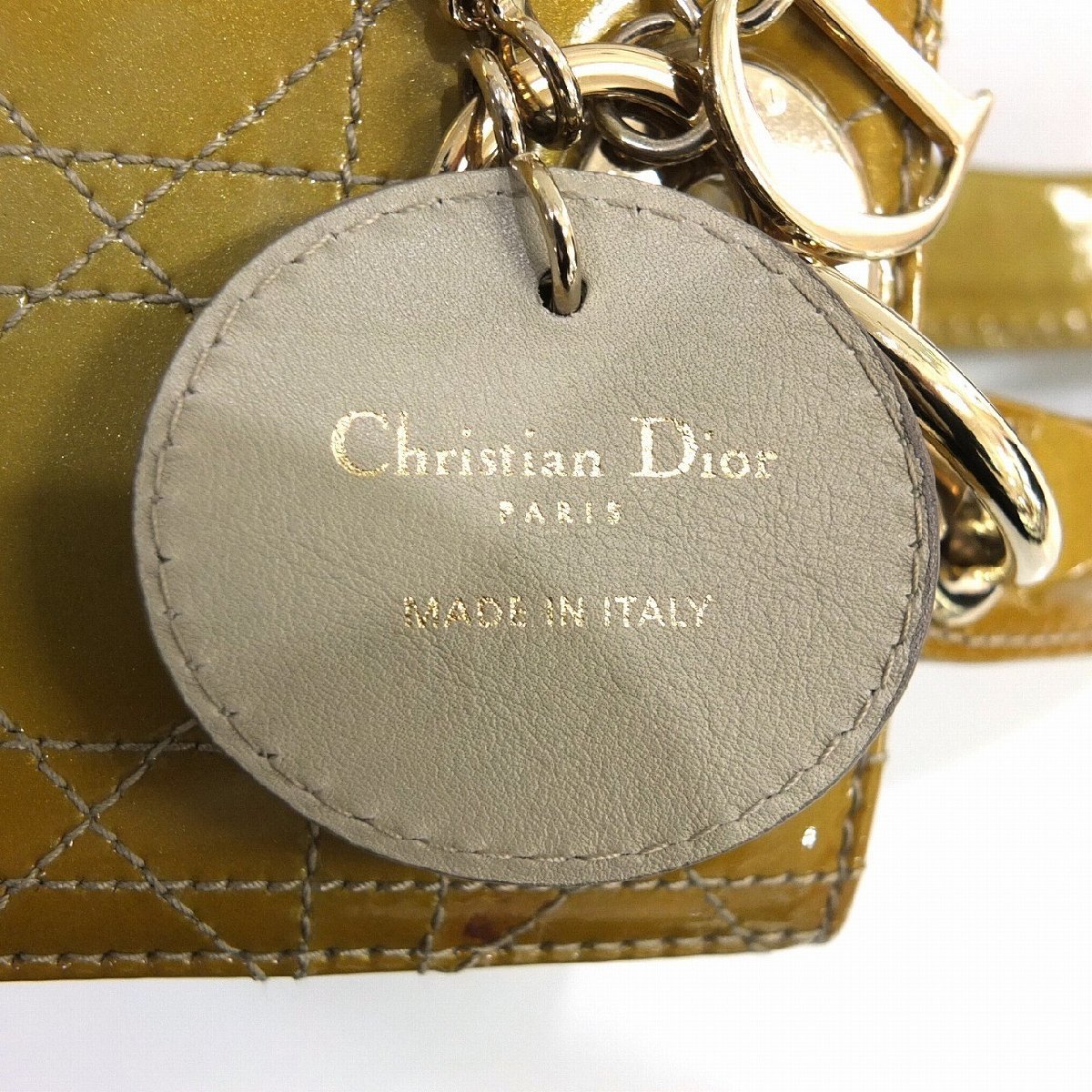 Chiristian Dior クリスチャンディオール レディディオール カナージュ パテントレザー 2WAYバッグ ゴールド金具 【中古】 JA-16549 - 4