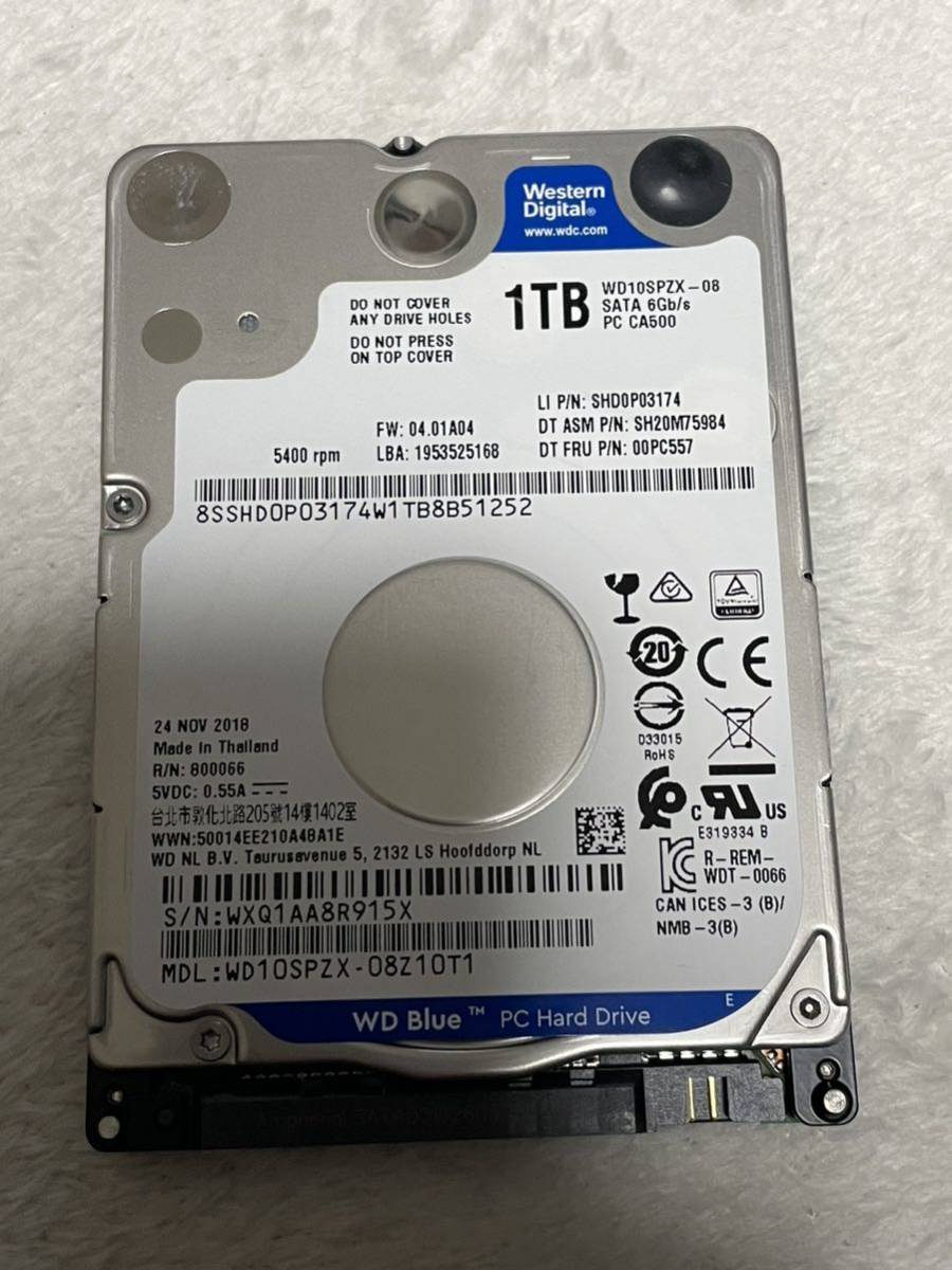 204時間】WDC WD10SPZX-08Z10 1000GB(1TB) HDD 2 5インチ 厚さ 204時間】WDC WD10SPZX-08Z10 1000GB(1TB) HDD 2 5インチ 厚さ