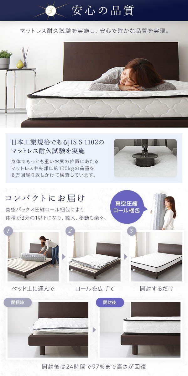 えるボンネ― クイーン ボンネルコイルマットレス ニット生地 1年保証