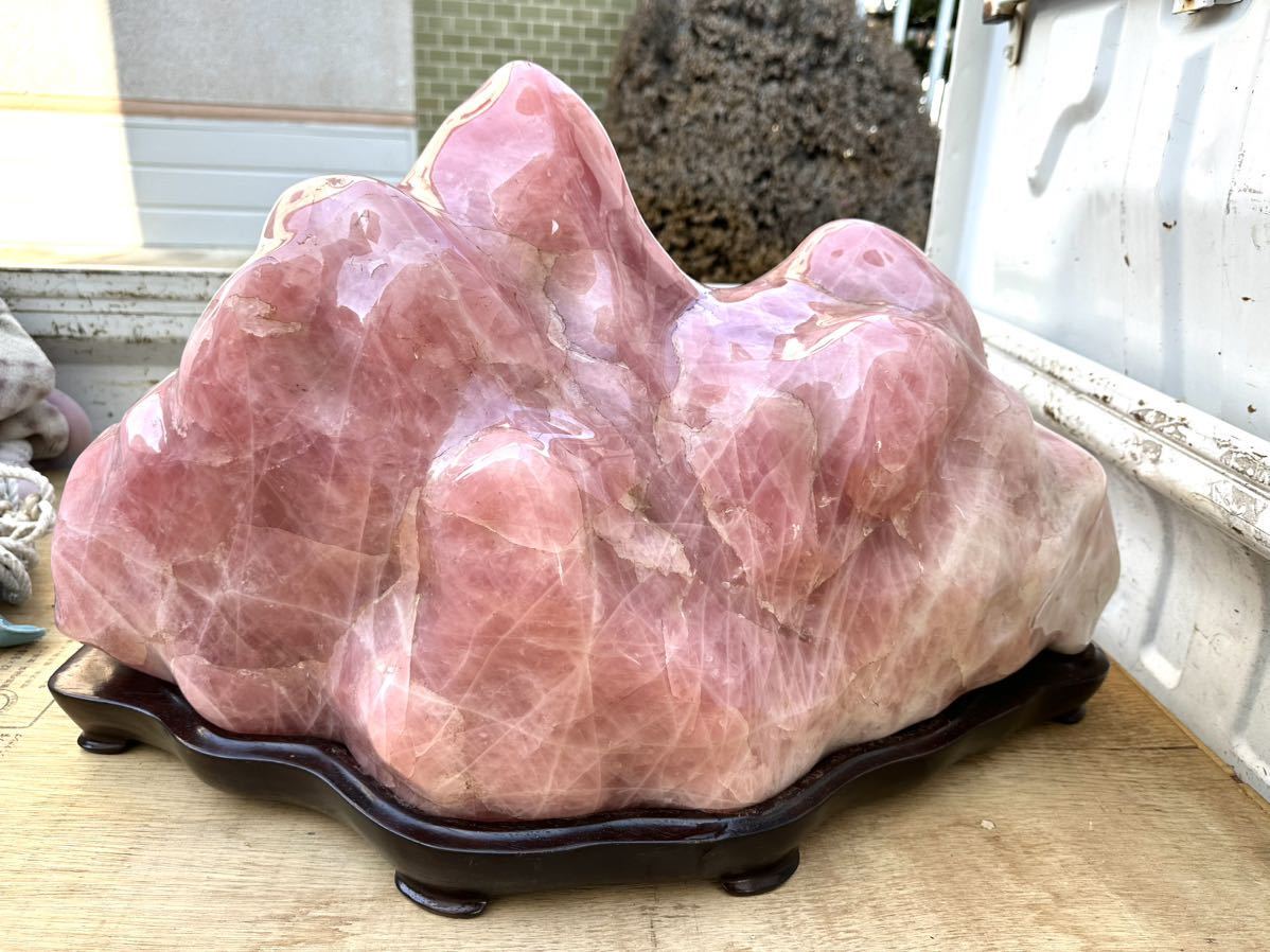 ローズクォーツ 紅水晶 約86kg 原石 天然石 インテリア 置物 台座付き 大物!!