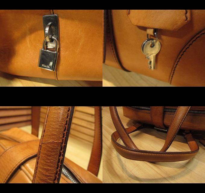 最安 Y送料無料△585【PRADA プラダ】レザー キャメル/シルバー バッグ