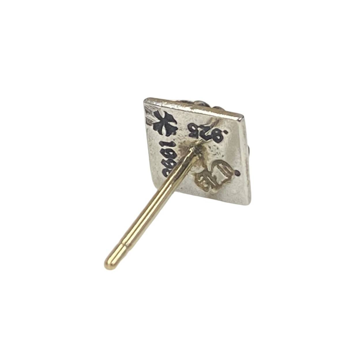 ★未使用品★ CHROME HEARTS クロムハーツ STUD PYRAMID PLS シルバー CH プラス クロス ピラミッド スタッド ピアス イヤリング 片耳 14Ｋ_画像5