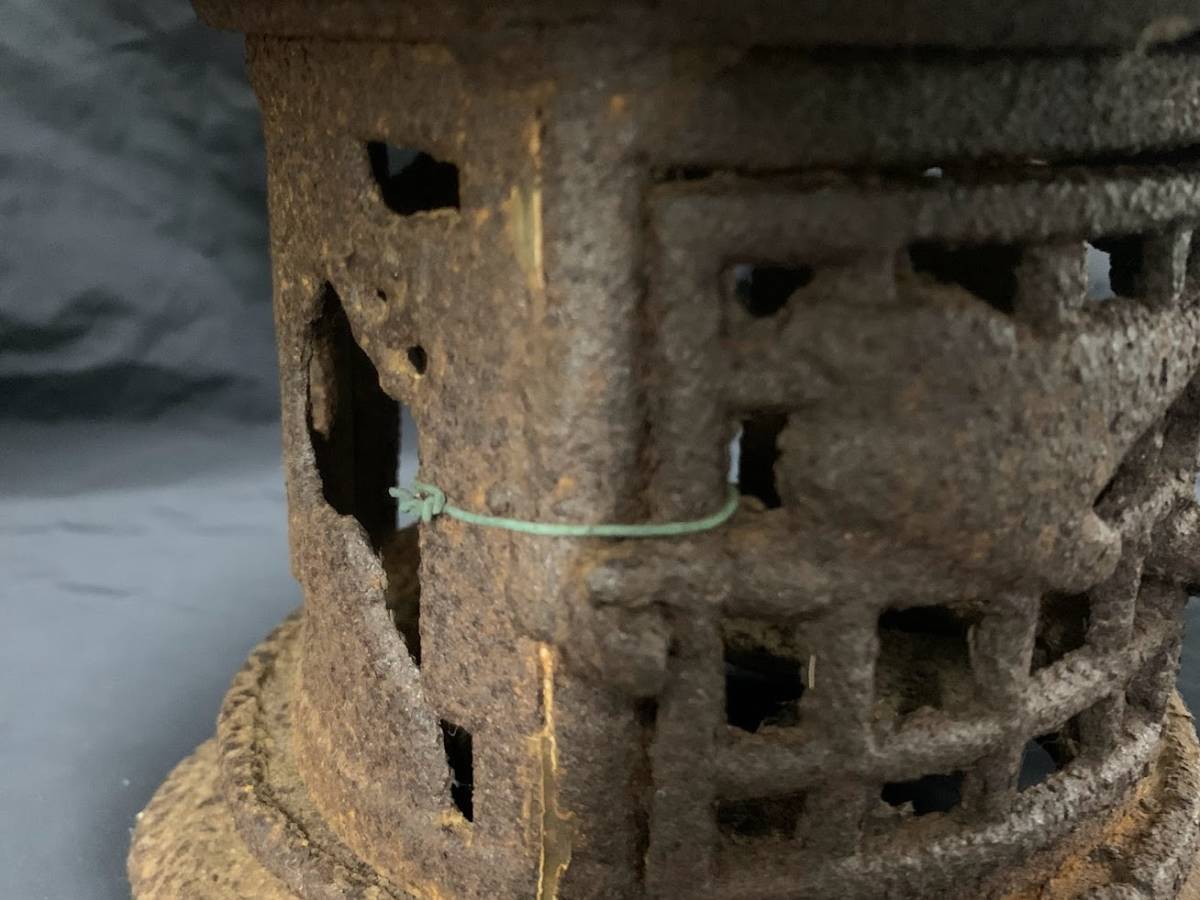 レトロ アンティーク 鉄製 灯篭 ③ 】鉄灯篭 骨董灯籠 釣灯籠 古鉄