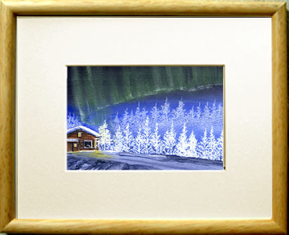 0 no. 8232 number [ frost covered trees . Aurora ]| rice field middle thousand .( four season watercolor ).| present attaching .|23201