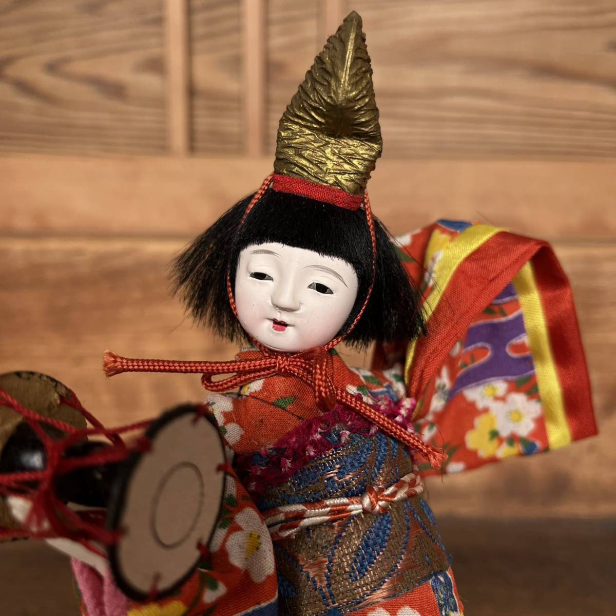 日本人形 舞踊人形 道成寺 鼓 人形 雛人形 特免品 東京府時代 ガラス