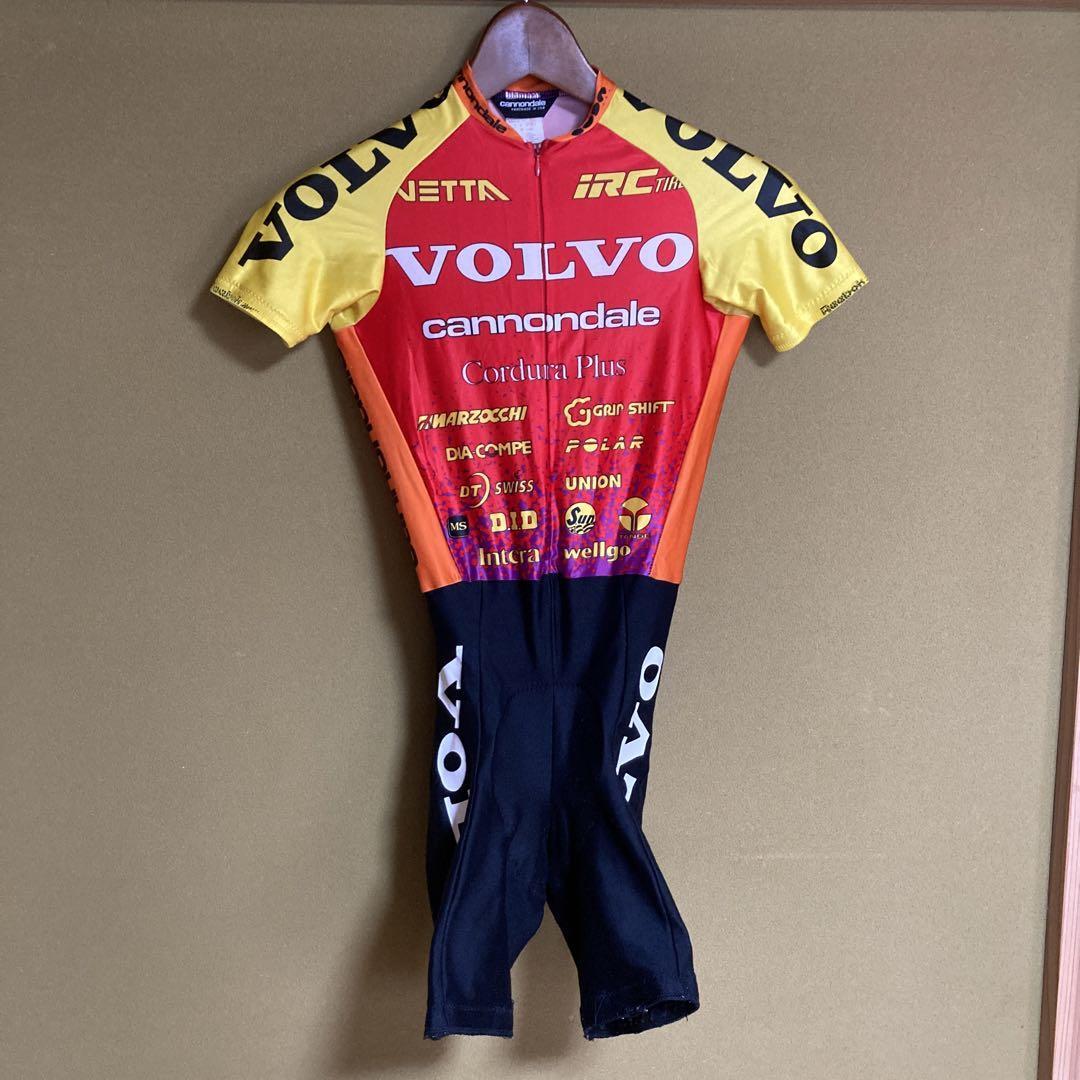 レア 90年代 USA MTBチーム VOLVO ボルボ cannondale キャノンデール スキンスーツ サイクリングジャージ XSの画像1