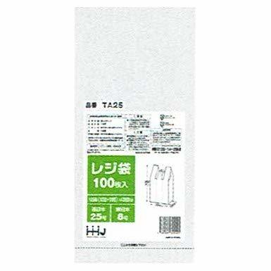 レジ袋　白　TA25【西日本25号、東日本8号 】　100枚×80(8000枚) 　250(150+マチ100)×350mm