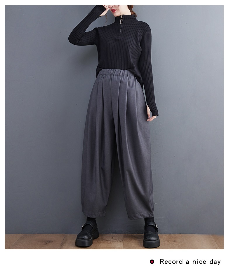 [ including in a package 1 ten thousand jpy free shipping ] autumn * new work * casual * easy large size **304050 fee * lady's *gya The - wide pants sarouel pants gray 