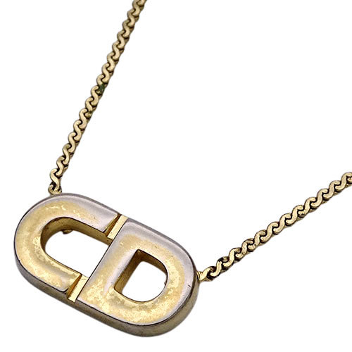クリスチャン ディオール Christian Dior ネックレス レディース ブランド ゴールド 金 ロゴ ペンダント アクセサリー 華奢 小ぶり