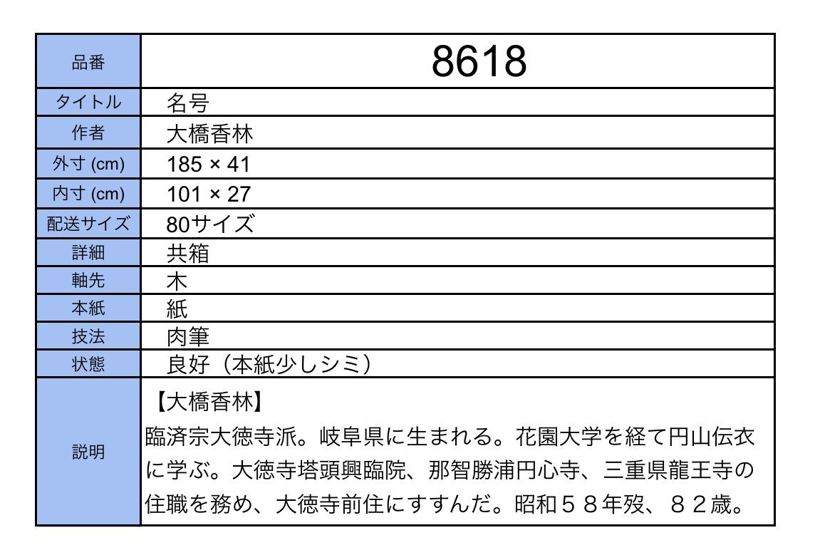 【模写】吉】8618 大橋香林 名号 共箱 臨済宗大徳寺派 塔頭興臨院 岐阜県の人 仏教 書 掛軸 掛け軸 骨董品_画像10