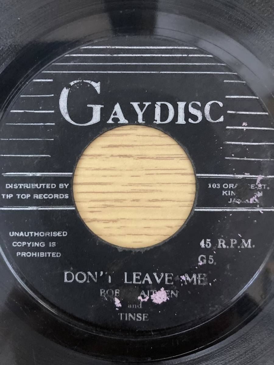 Bobby Aitken And Tinse - Don't Leave Me / Mom & Dad(Gaydisc) 7inch JAオリジナル盤_画像2