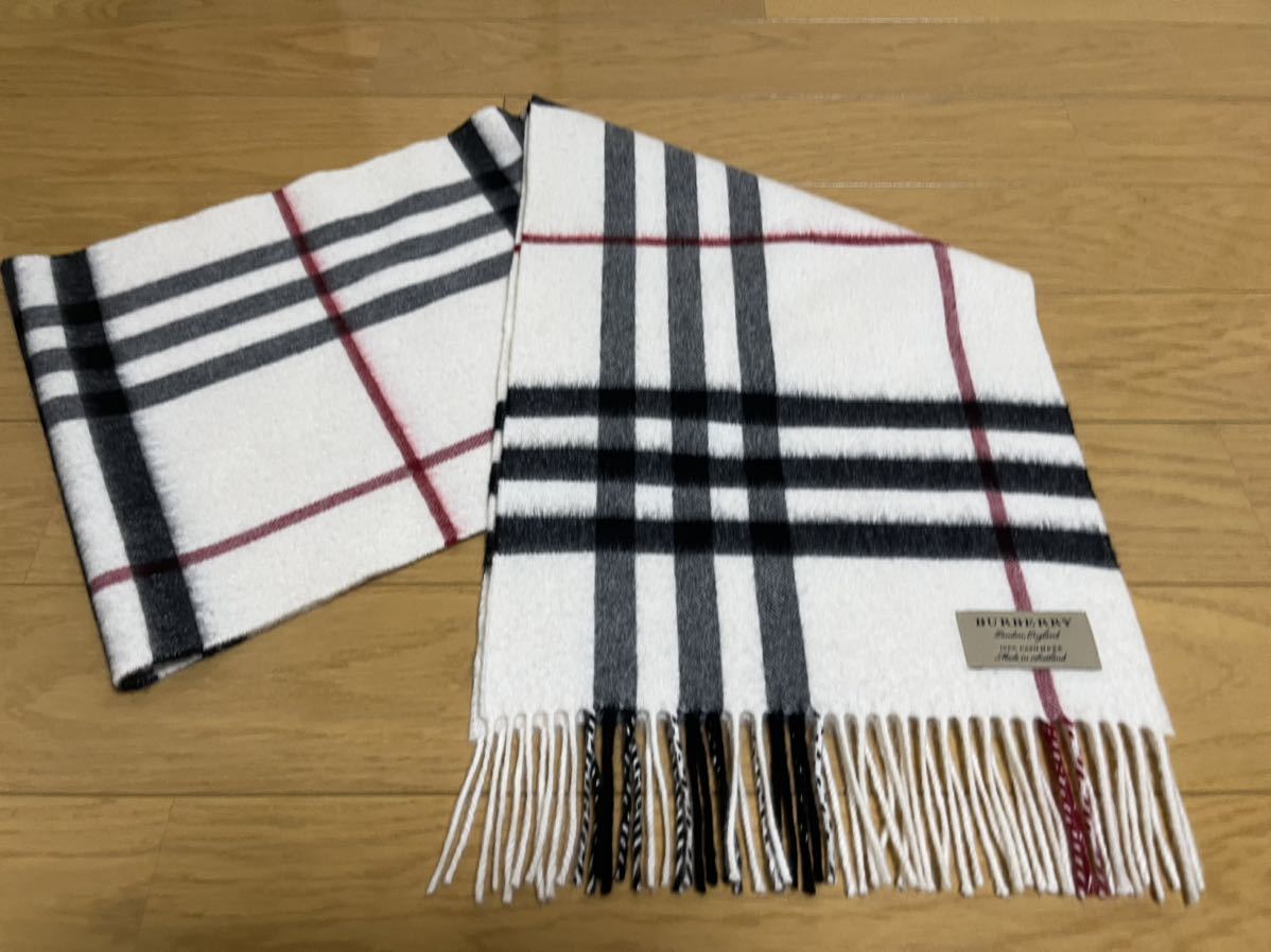 BURBERRY バーバリー マフラー カシミア100% 花柄 未使用に近い 国内