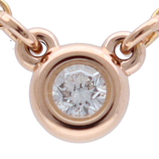 ティファニー バイザヤードダイヤネックレス 約D:0.07ct K18PG ピンク