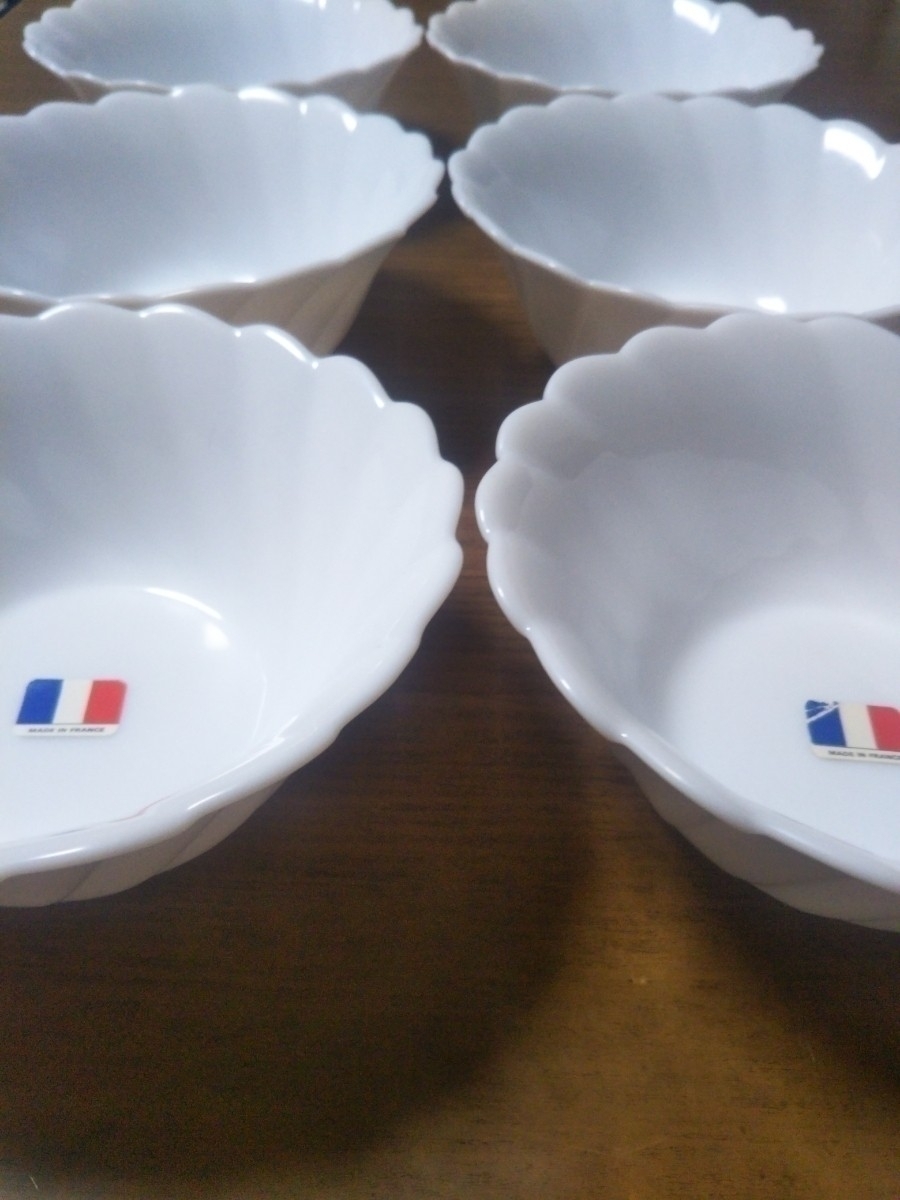 【送料無料】ヤマザキ春のパン祭り山崎春のパンまつり 1994年白いファンタジーボウル6枚セット 白い皿 小鉢 アルコパルの画像2