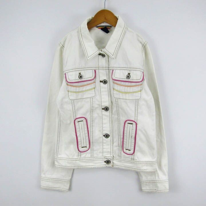  Gap Kids color Denim jacket G Jean outer for girl 160 size white red Kids child clothes GAPKIDS