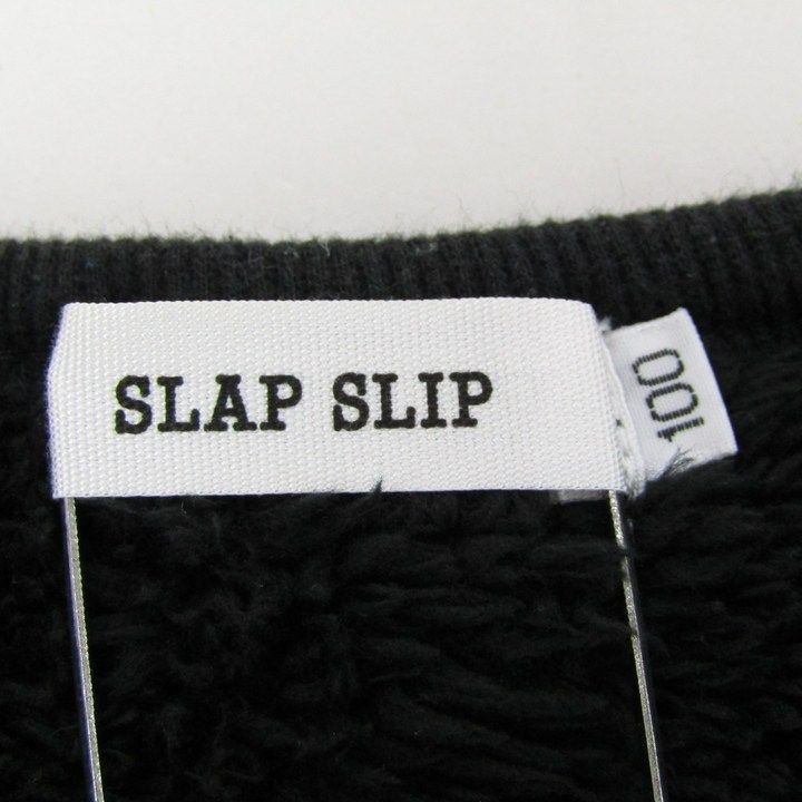 s LAP slip boa long sleeve sweatshirt stripe pocket for girl 100 size black Kids child clothes SLAP SLIP