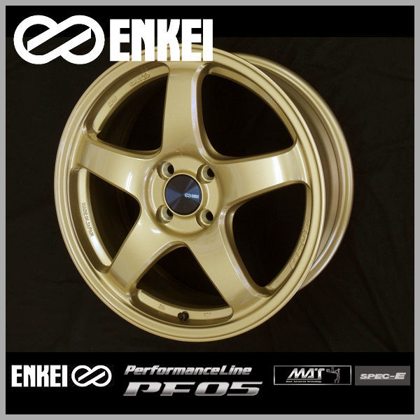 Бесплатная доставка Yaris Vitz Aqua Enkei Enke Performance Line PF05 Gold 195/45R17 Toyo Tire Wheel Set