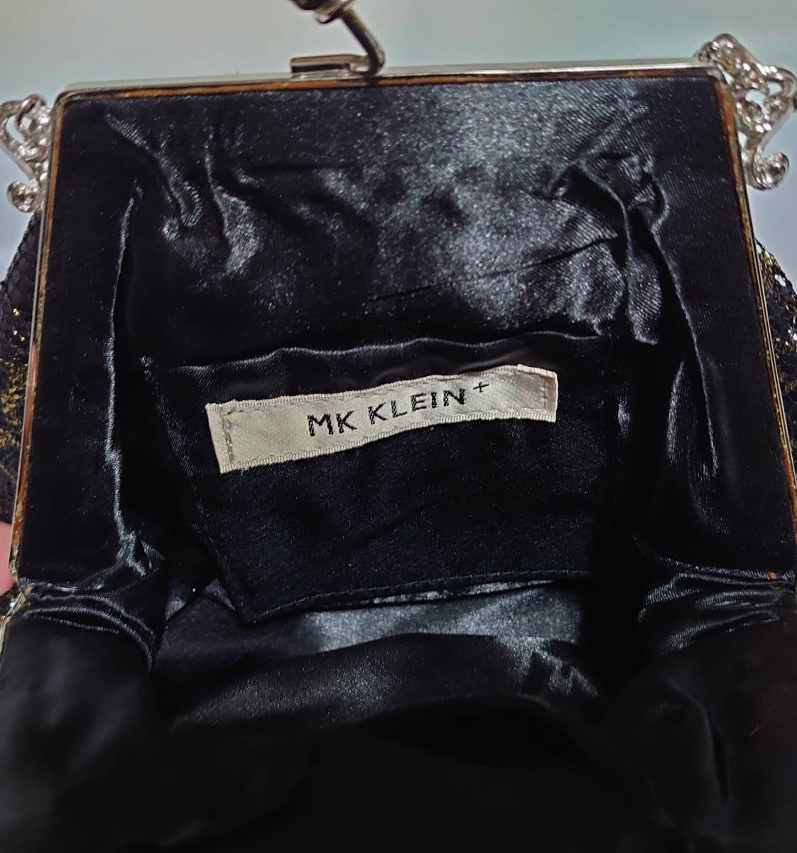 MK KLEIN+ M ke- clamp las lady's wedding two next . meal . party bag handbag bulrush . black lame? chain race 