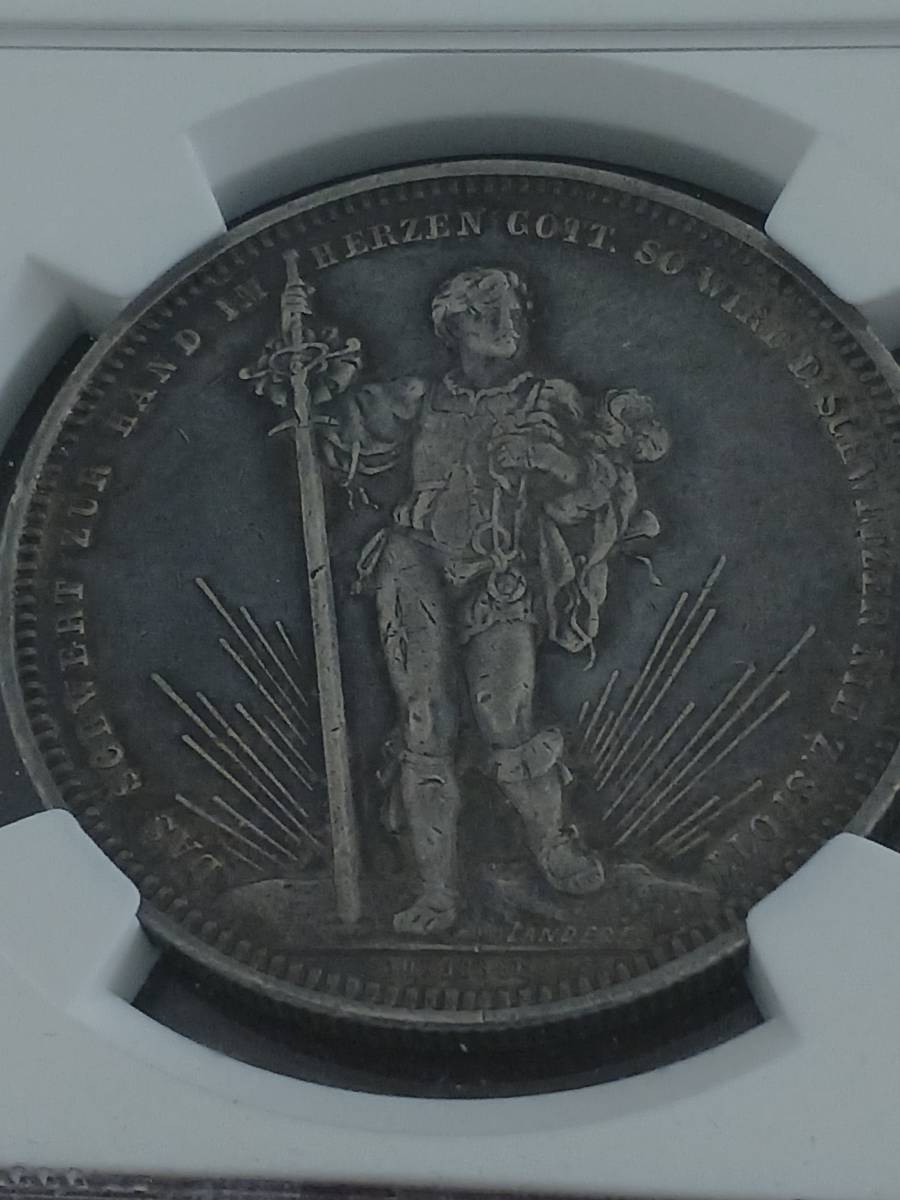 ★スイス連邦SWITZERLAND★BASEL射撃祭★5SFr銀貨★NGC鑑定品XF-detail★極美品★1879年★_画像8