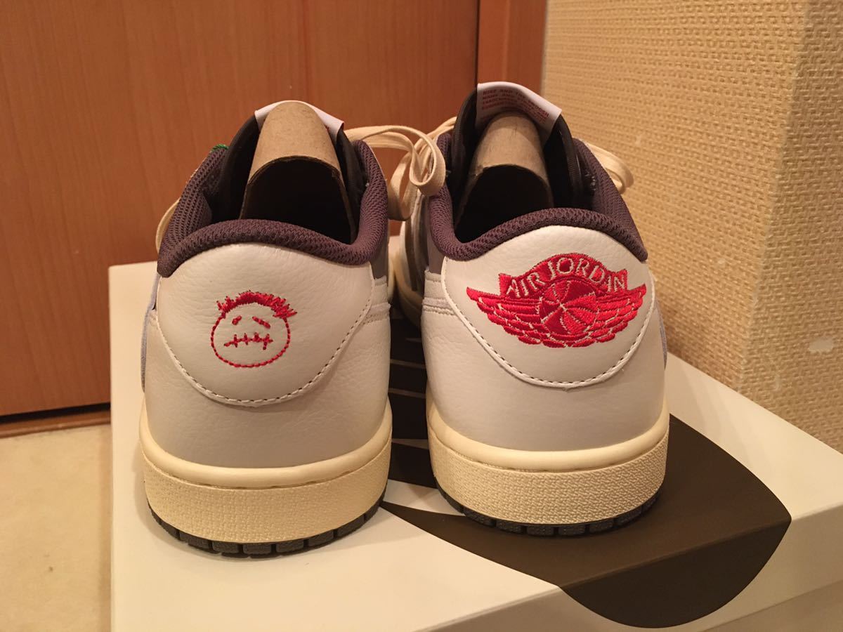 【1円スタート】29cm Travis Scott × Nike Air Jordan 1 Low OG Reverse Mocha/Sail and Ridgerock エアジョーダン1 ロー トラヴィス_画像4