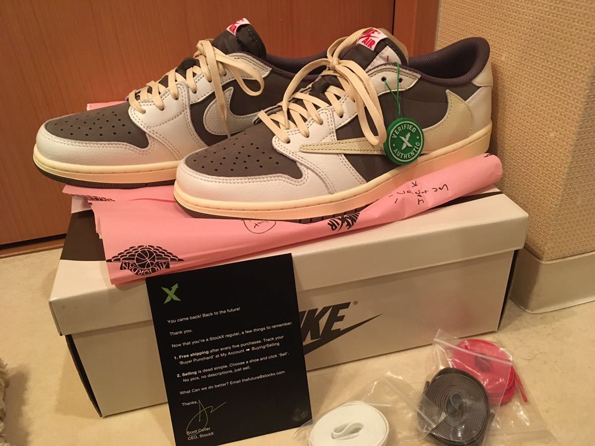 【12月スーパーSALE 15%OFF】 Air Nike × Scott Travis 【1円スタート】29cm Jordan トラヴィス ロー エアジョーダン1 Ridgerock and Mocha/Sail Reverse OG Low 1 29.0cm