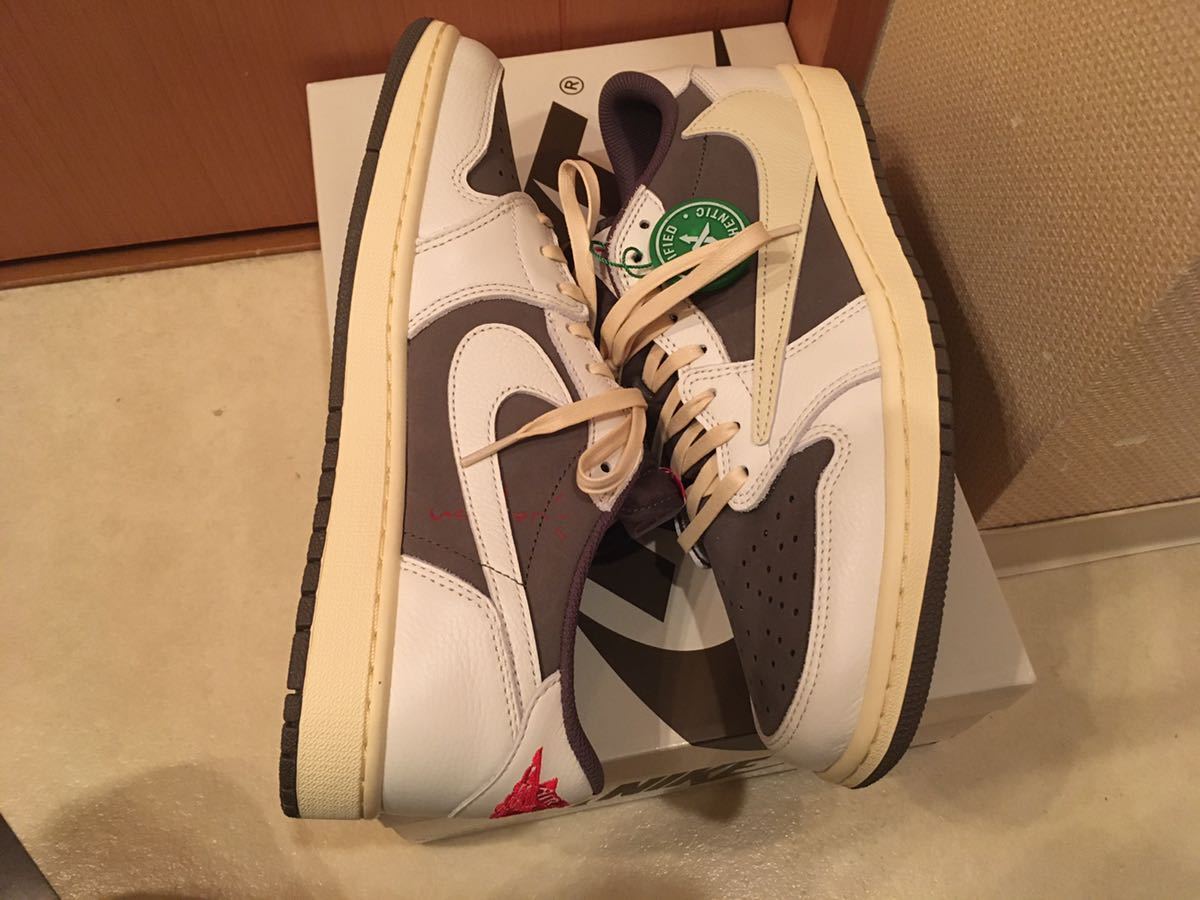 【1円スタート】29cm Travis Scott × Nike Air Jordan 1 Low OG Reverse Mocha/Sail and Ridgerock エアジョーダン1 ロー トラヴィス_画像2