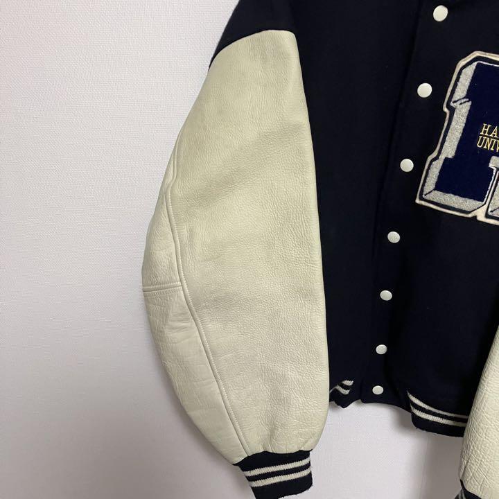 保証 vintage HARVARD レザー ウールスタジャン alamocirugiaplastica.com