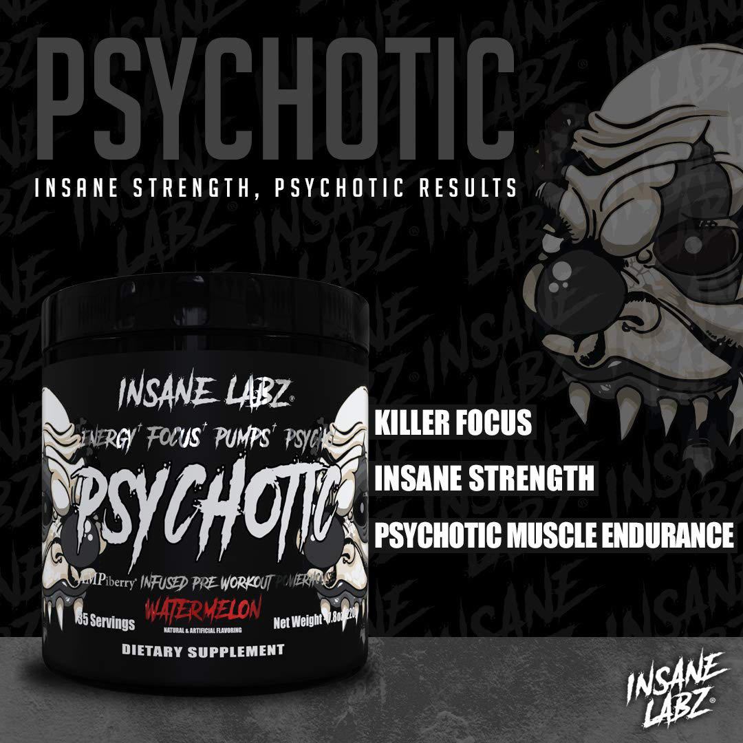 ★在庫一掃セール！サービス価格品！★国内未発売★爆裂覚醒プレワークアウト！ Insane Labz psychotic black 35回分 グミキャンディ味★