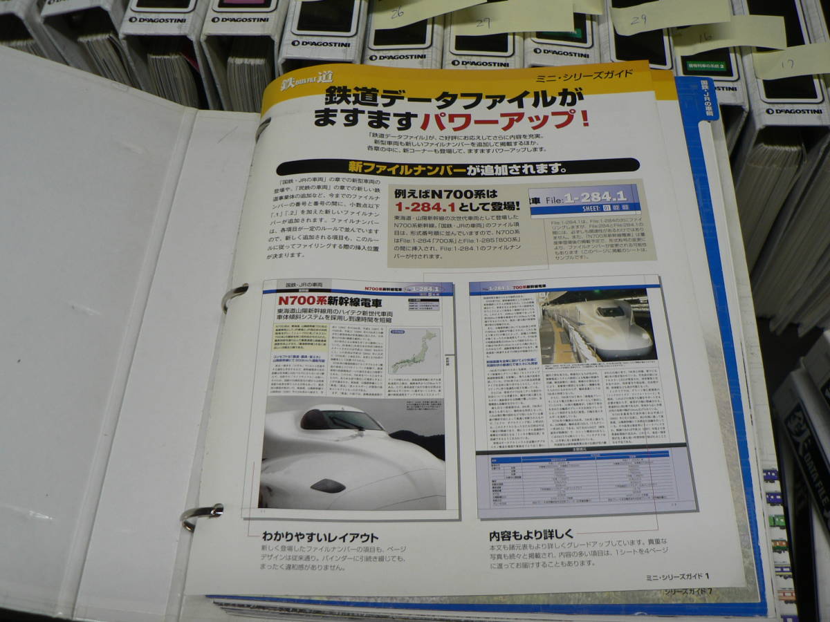 鉄道データファイル 全巻揃い 29バインダー No.285-300の未ファイル誌（16冊）未使用バインダー6冊つき デアゴスティーニ・ジャパン_画像2