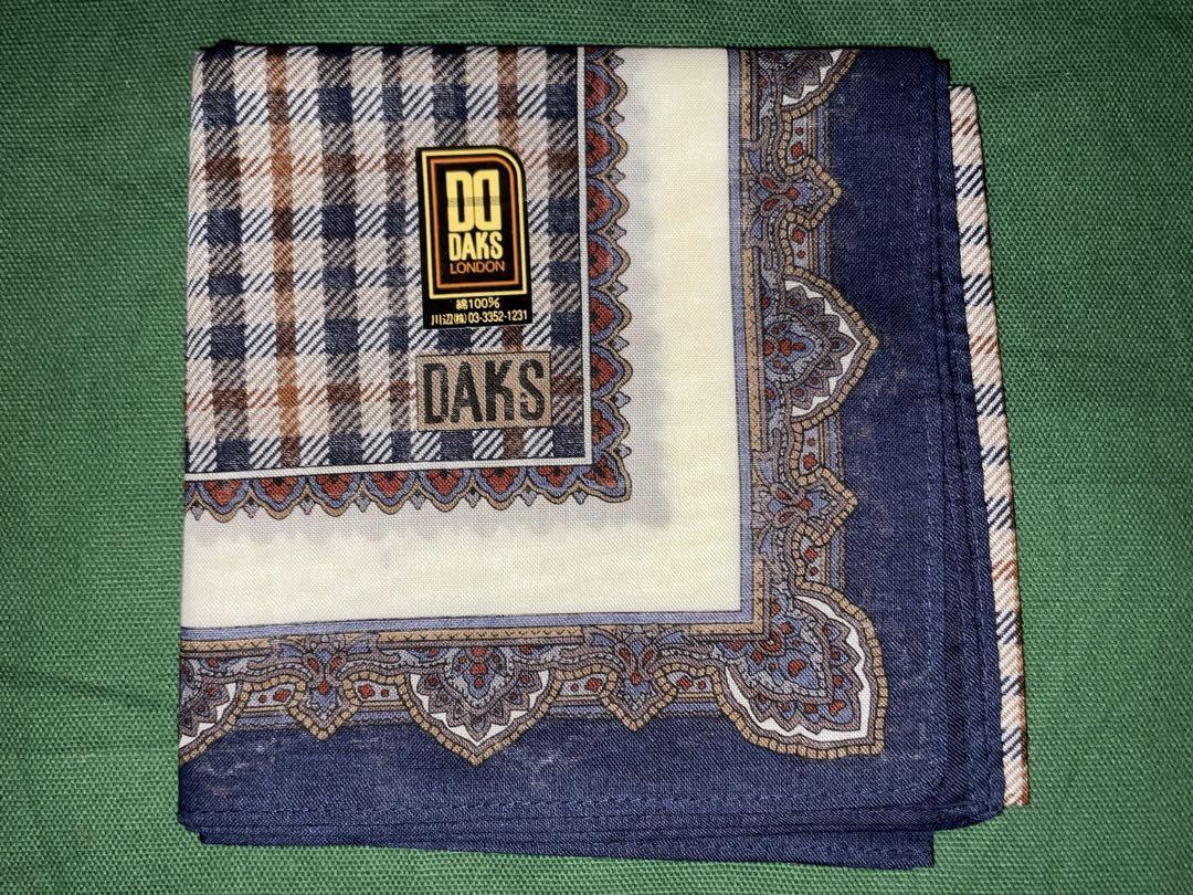 DAKS LONDON Dux handkerchie seal tag attaching new goods, unused 