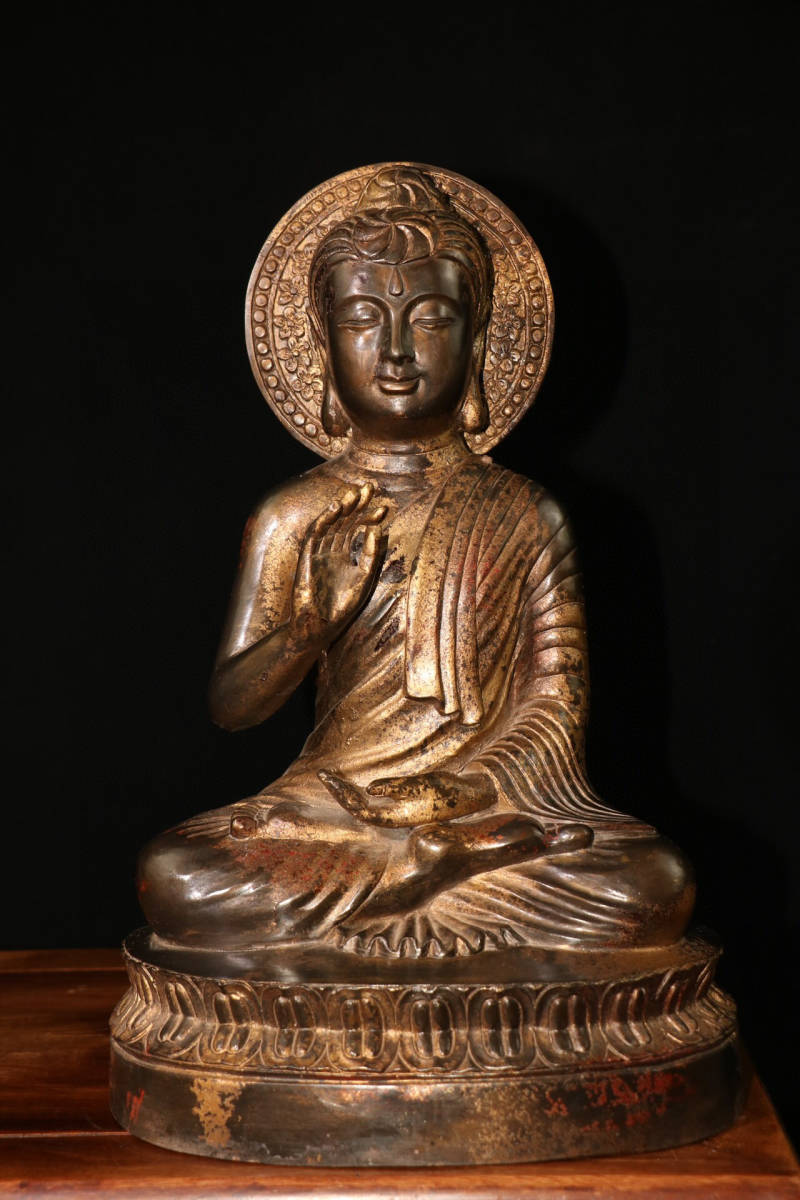アウトレット 海外 A 仏像光背 明時代 中国 金工 仏教 信仰 仏像 如来