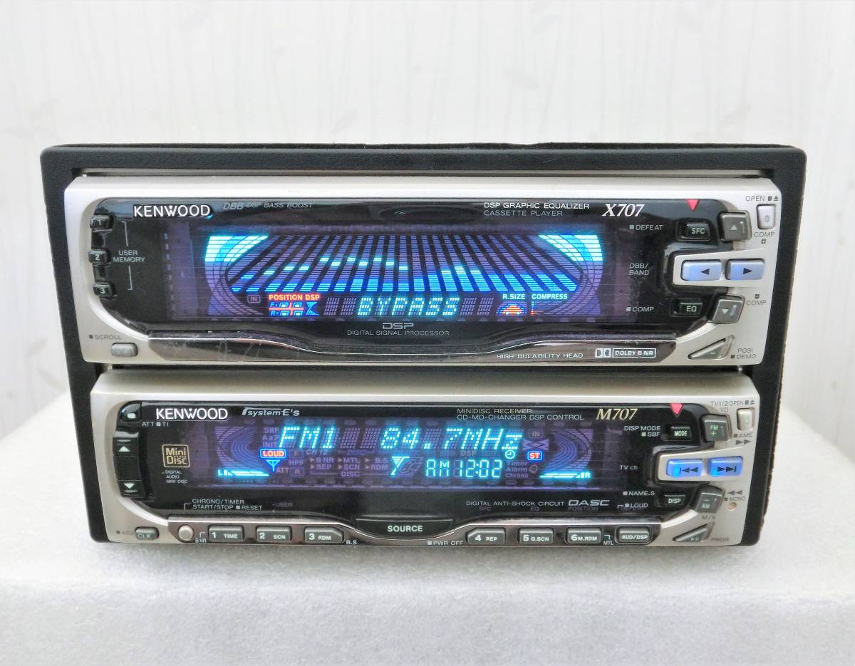 Kenwood M707 X707 KCA-R6 1DIN+1DIDタイプのMD/カセット/FM/AM 動作品 [DSPチューナーMD/CDアンプ]_pic 1