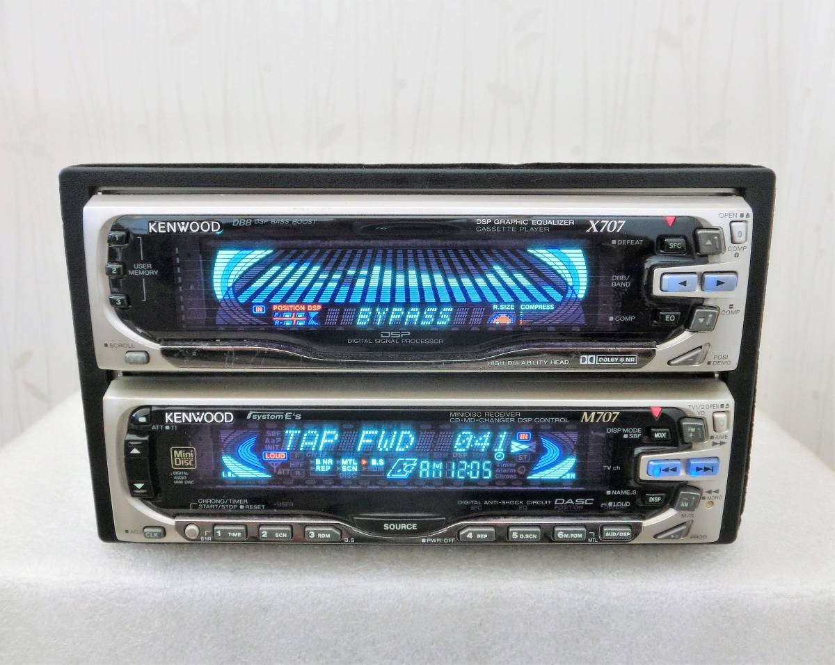 Kenwood M707 X707 KCA-R6 1DIN+1DIDタイプのMD/カセット/FM/AM 動作品 [DSPチューナーMD/CDアンプ]_pic 3