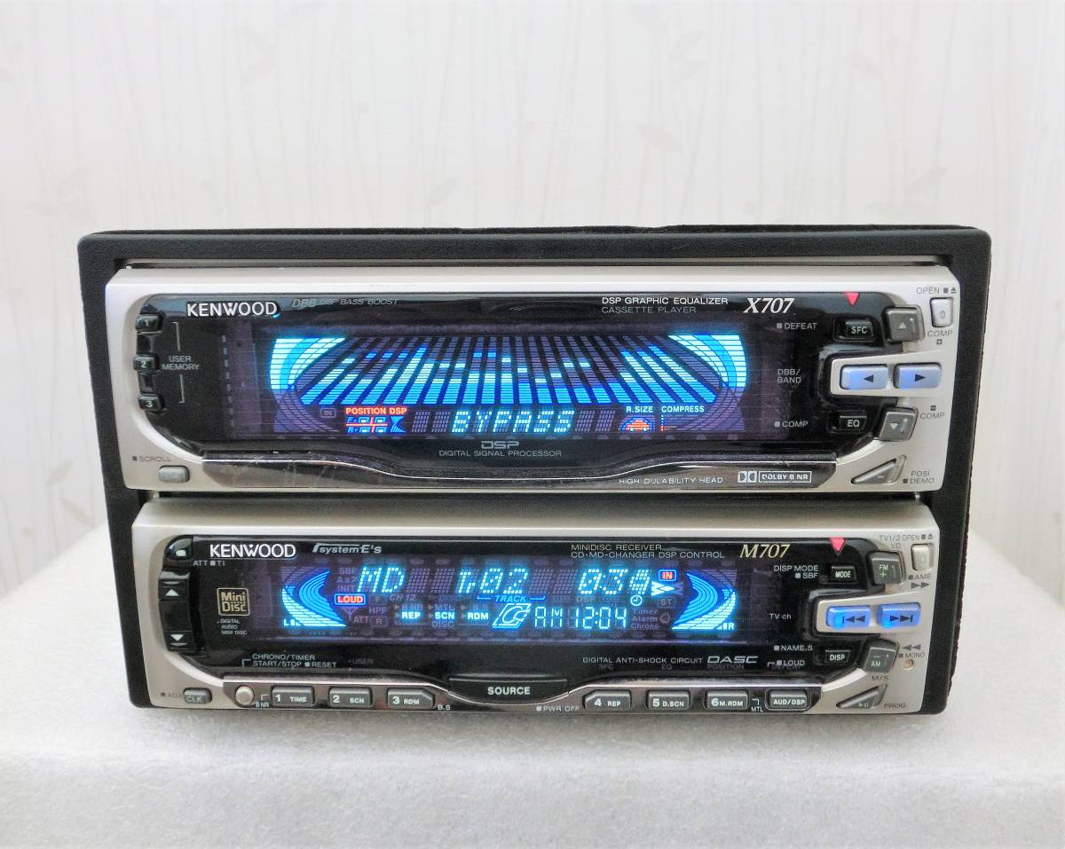 Kenwood M707 X707 KCA-R6 1DIN+1DIDタイプのMD/カセット/FM/AM 動作品 [DSPチューナーMD/CDアンプ]_pic 2