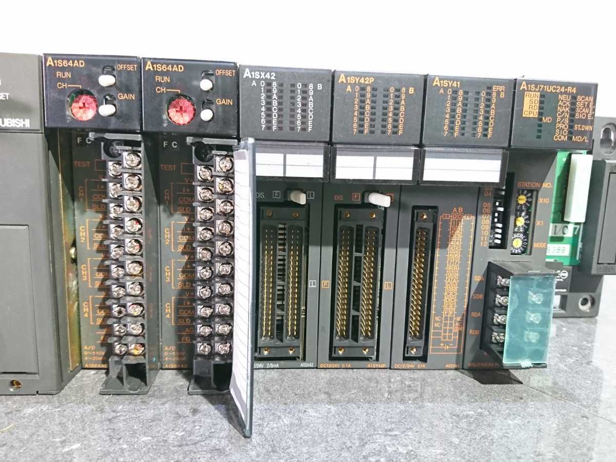 【中古動作品】管M148 三菱 パワーサプライユニット、アナログデジタル変換ユニット、シーケンサ A1S63P/A1SHCPU/A1S64AD/ A1SX42他_画像4