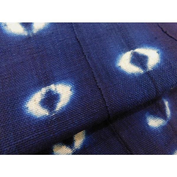 木綿布 アフリカの絞り 藍染め飾り ｃ 楽布特選P7265_画像5