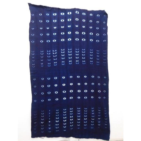 木綿布 アフリカの絞り 藍染め飾り ｃ 楽布特選P7265_画像2