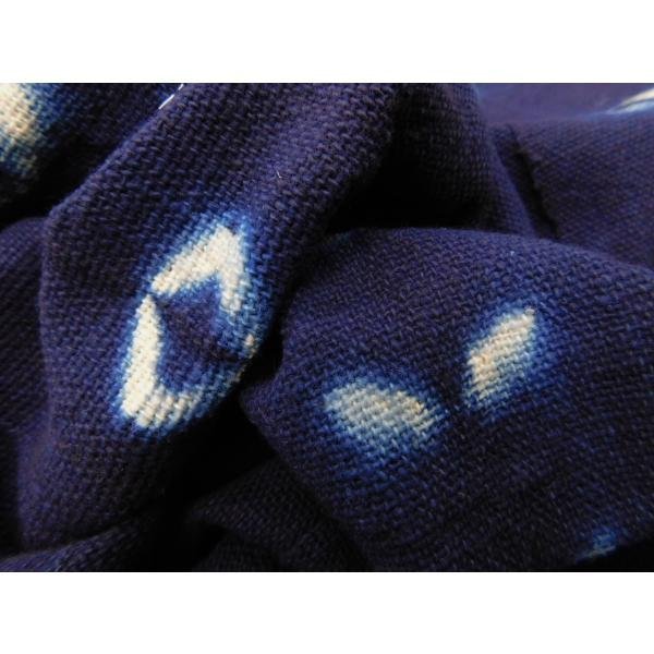 木綿布 アフリカの絞り 藍染め飾り ｃ 楽布特選P7265_画像8