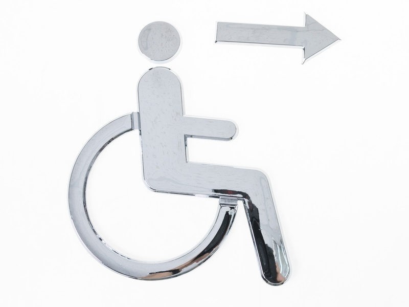 ABS製 立体 車椅子マーク 身障者ステッカー シール 両面テープ貼付 1個入#シルバー_画像2