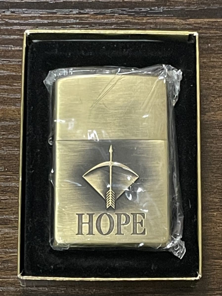 zippo ホープ ゴールド 金燻 限定品 HOPE GOLD 年代物 1999年製 立体メタル ゴールドアロー JT 特殊加工品 デットストック ケース 保証書_画像1