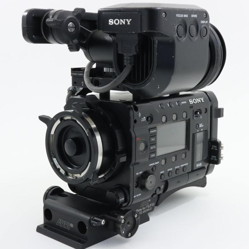 ソニー CineAlta 4Kカメラ　SONY PMW-F55　0.7型有機ELビューファインダー DVF-EL100　ARRIサポートシステム付！　メモリーカムコーダー 4K_大きなダメージなし！