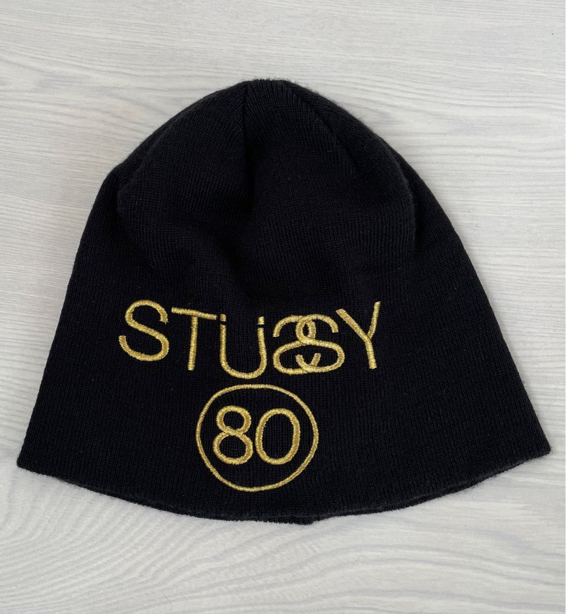 90's Old stussy ニット帽 ニットキャップ ビーニー ボンボン-