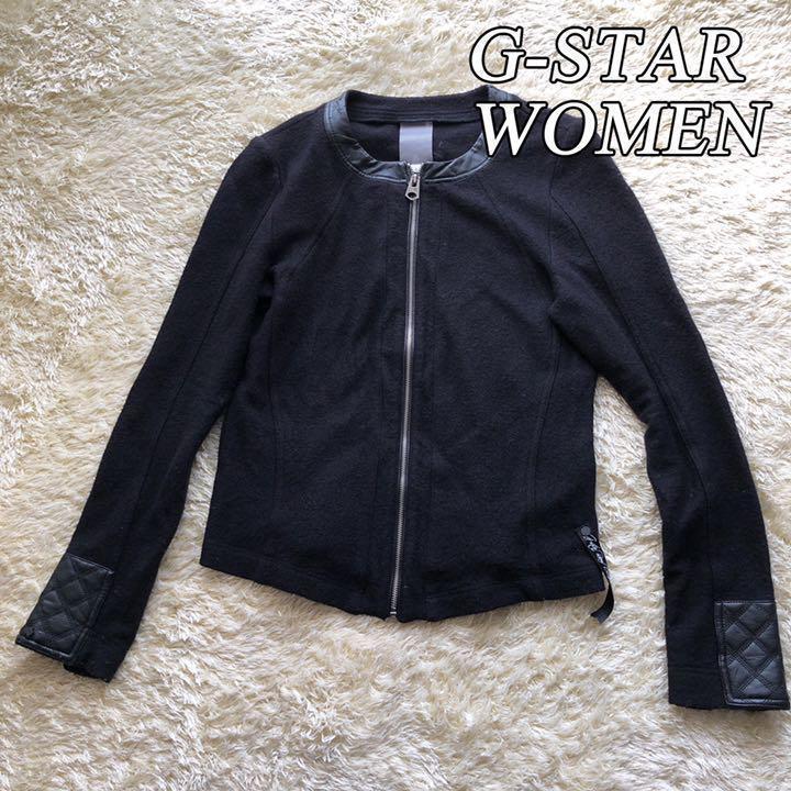 G-STAR WOMEN ジースターウーマン フルジップ ウールジャケット S ブラック G-STAR RAW ジースター・ロゥ_画像1