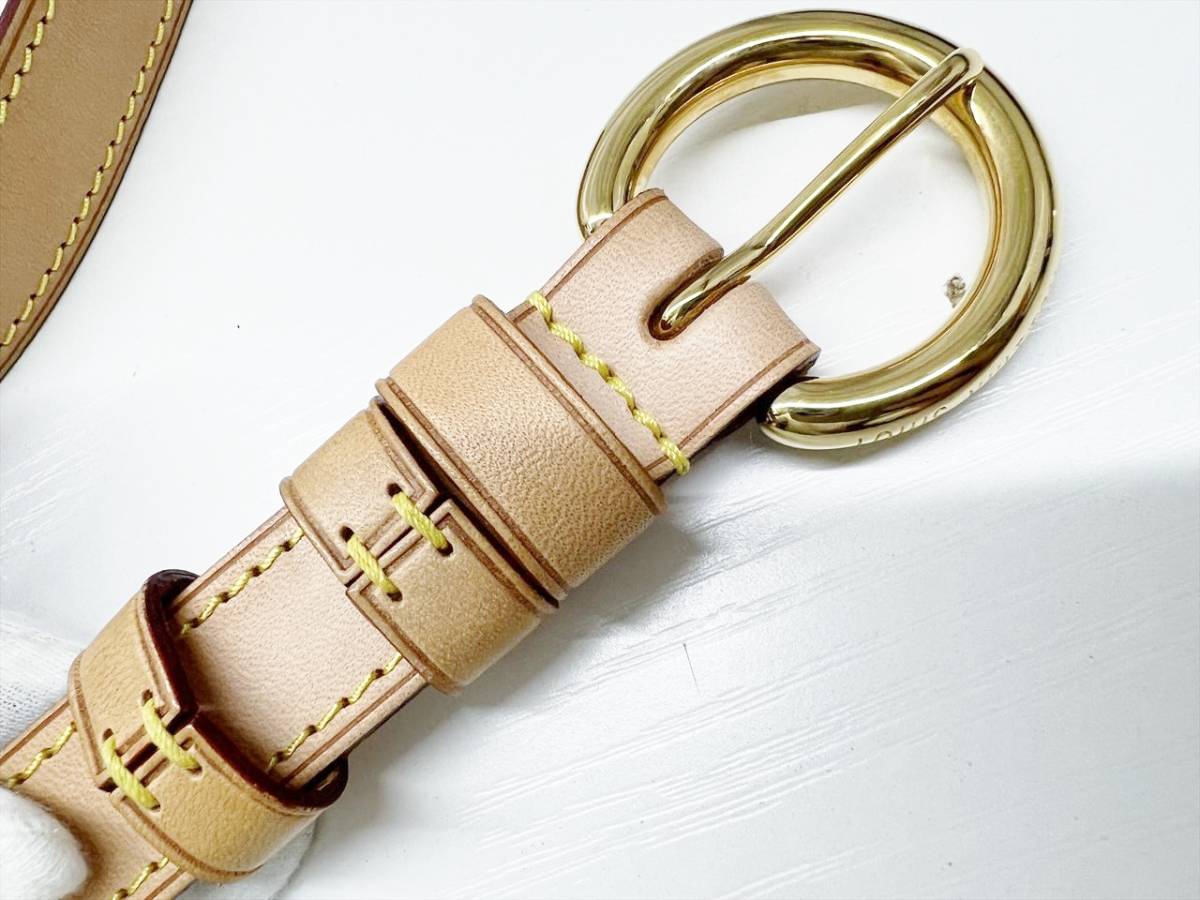 美品 Louis Vuitton ルイヴィトン ヌメ革 ベルト ゴールド金具 79~85 美品 Louis Vuitton ルイヴィトン ヌメ革 ベルト ゴールド金具 79~85
